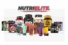 Bodegón de suplementos deportivos NutriÉliteShop con productos Amix, Big, Velites y Picsil. Imagen corporativa de nutrición y rendimiento deportivo.